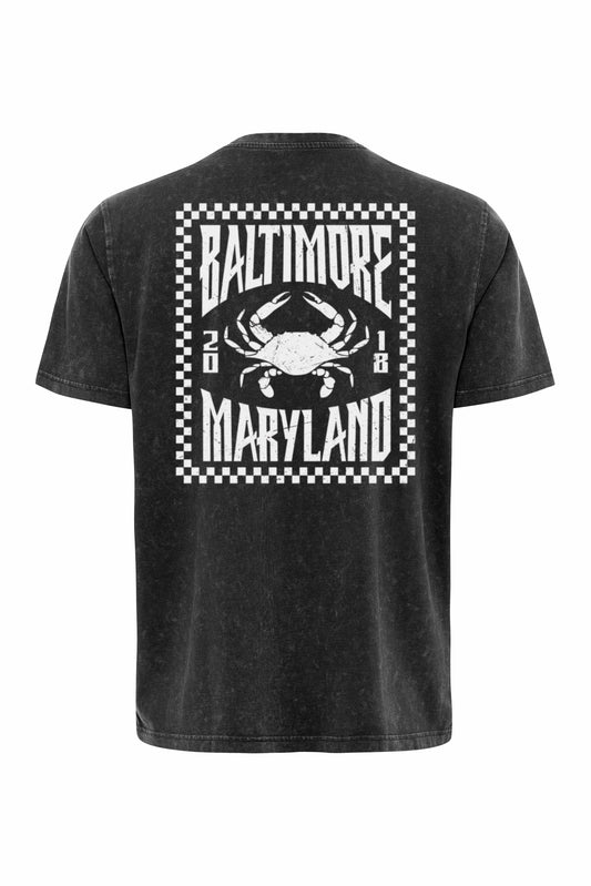 Black Checker Crab Tee